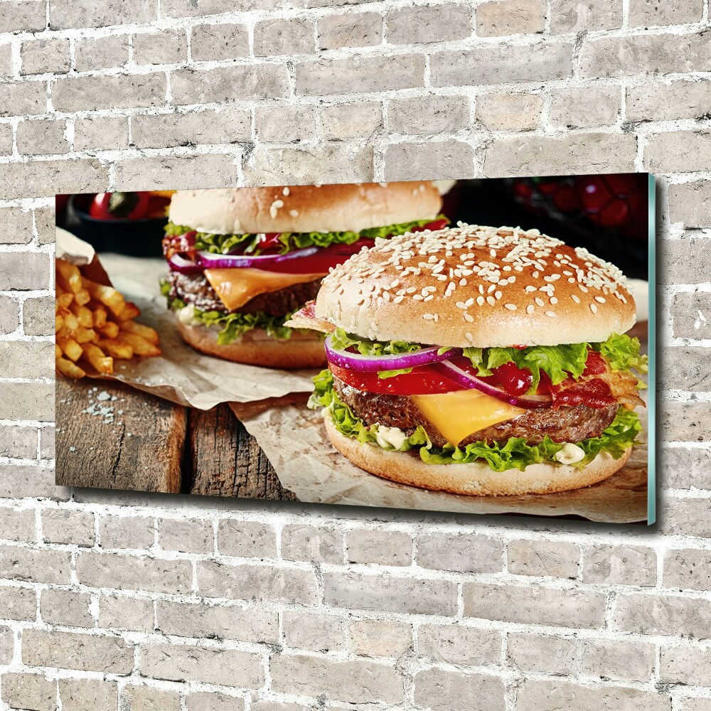 Wall art on glass Hamburgers