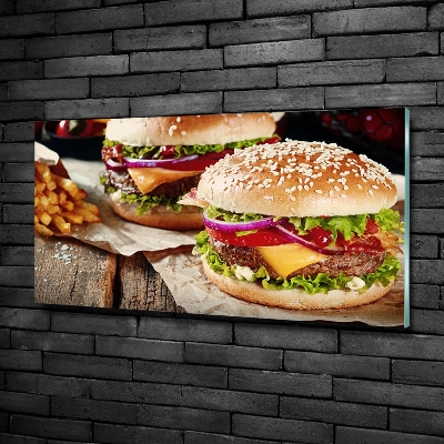 Wall art on glass Hamburgers