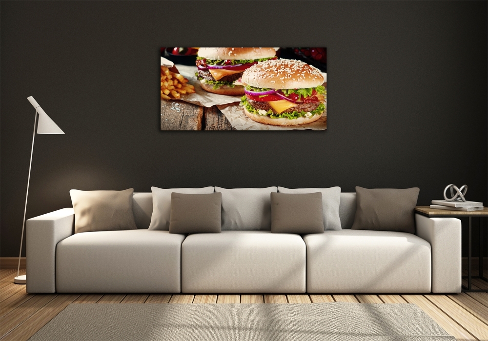 Wall art on glass Hamburgers