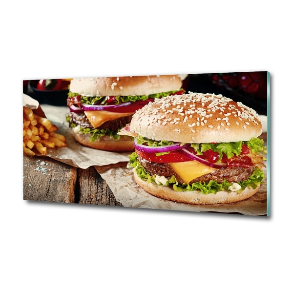 Wall art on glass Hamburgers