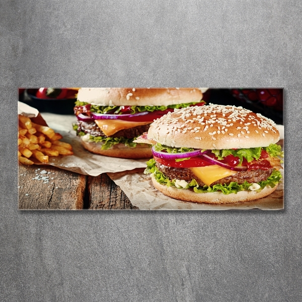 Wall art on glass Hamburgers