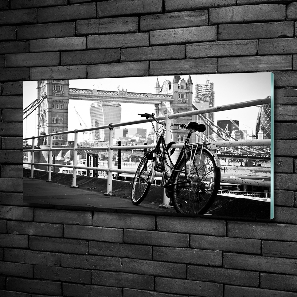 Glass wall art Bike in london