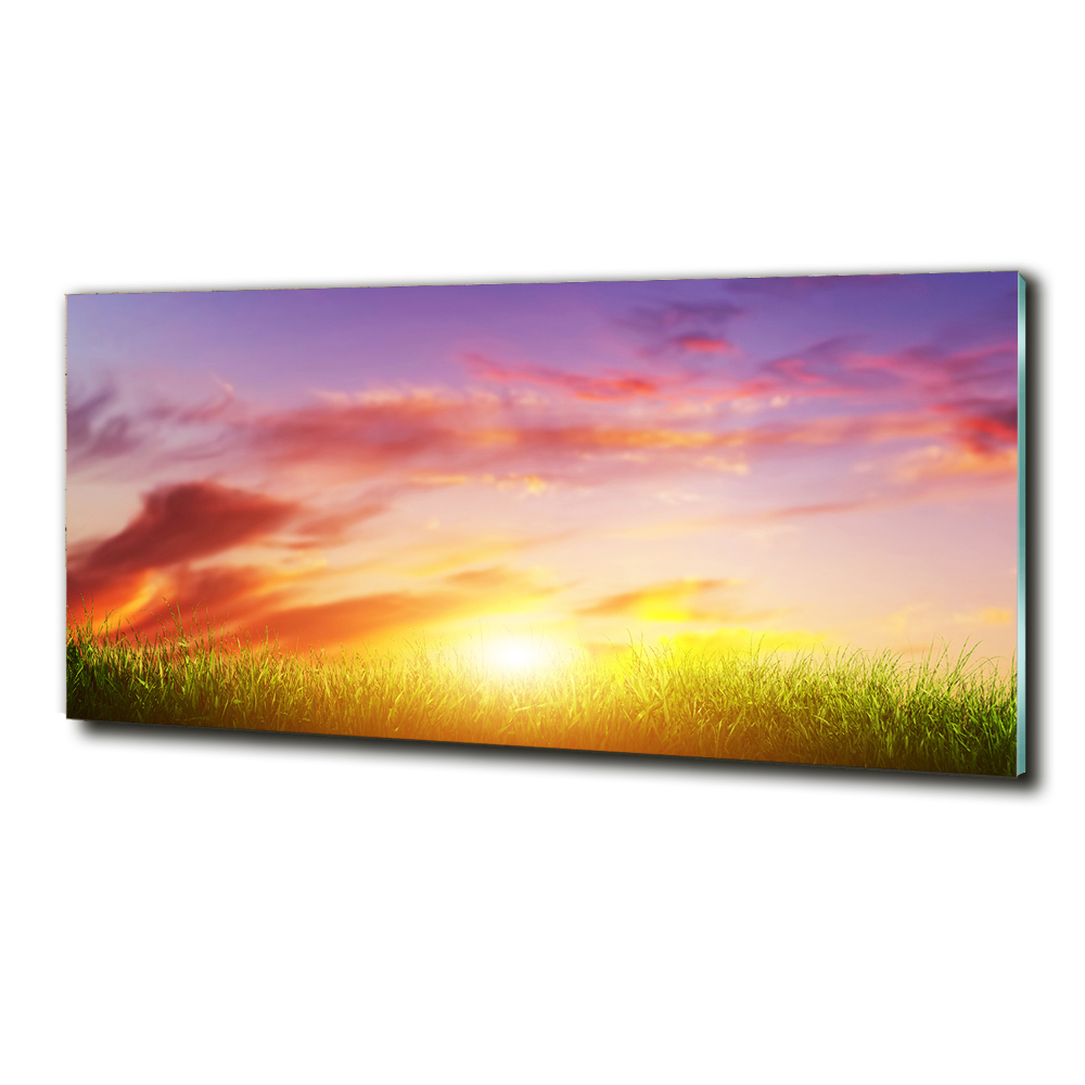 Printed glass wall art Sunset