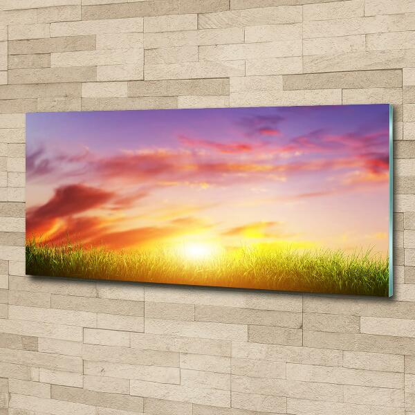 Printed glass wall art Sunset