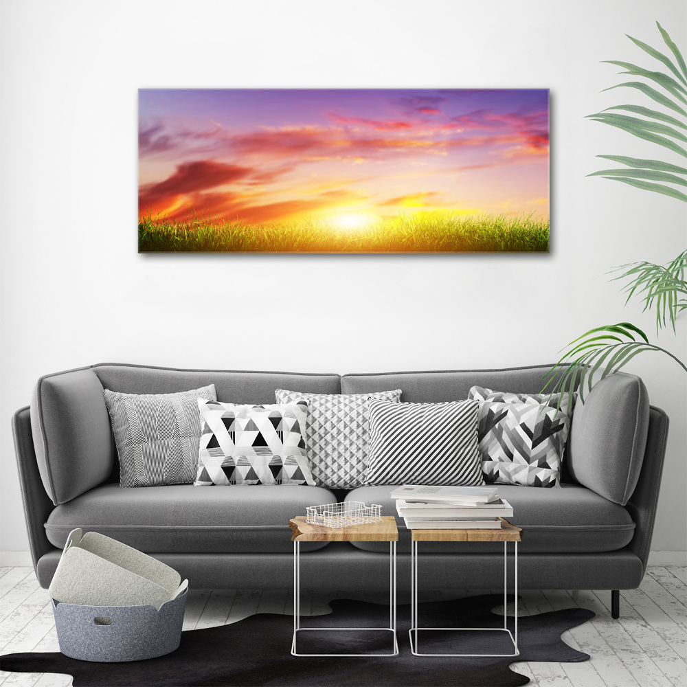 Printed glass wall art Sunset