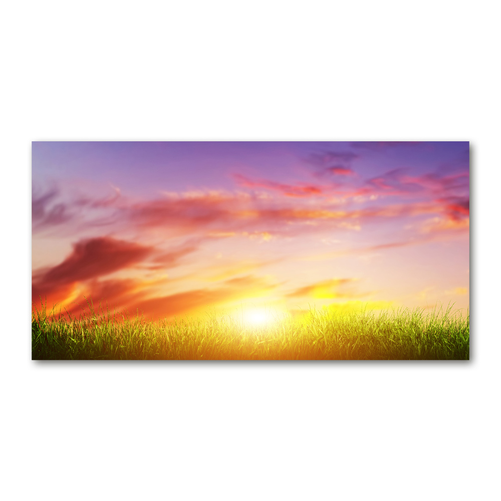 Printed glass wall art Sunset