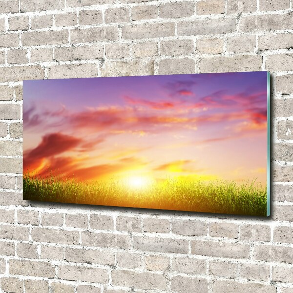 Printed glass wall art Sunset