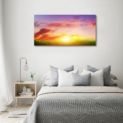 Printed glass wall art Sunset