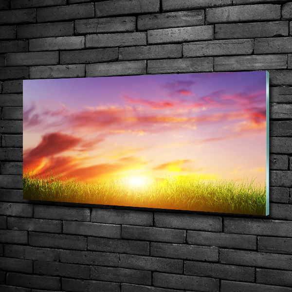 Printed glass wall art Sunset