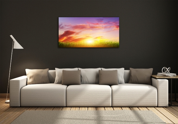 Printed glass wall art Sunset