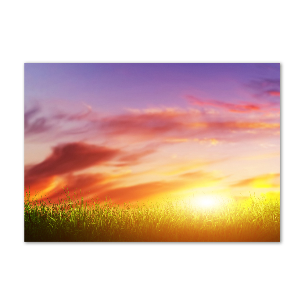 Printed glass wall art Sunset