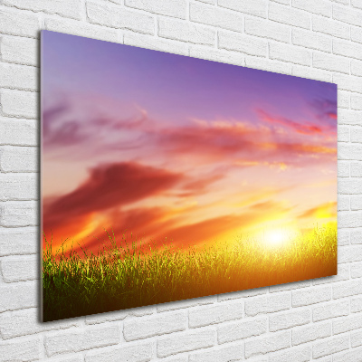 Printed glass wall art Sunset