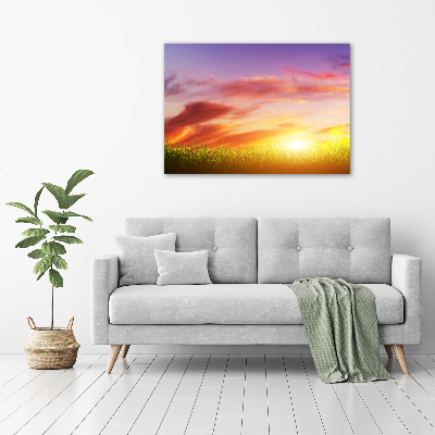 Printed glass wall art Sunset