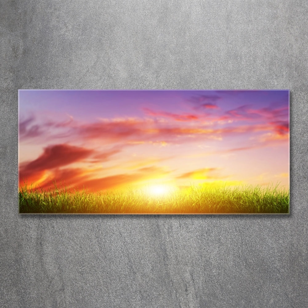 Printed glass wall art Sunset