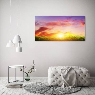 Printed glass wall art Sunset