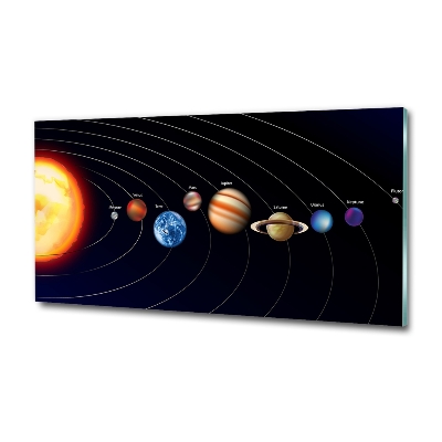 Glass art picture Solar system