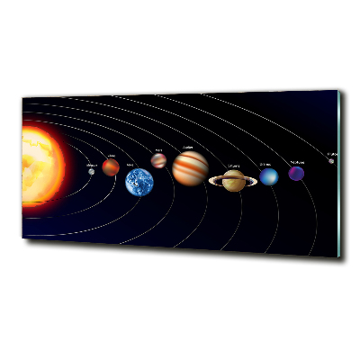 Glass art picture Solar system