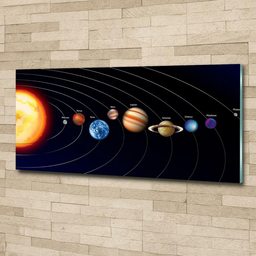 Glass art picture Solar system