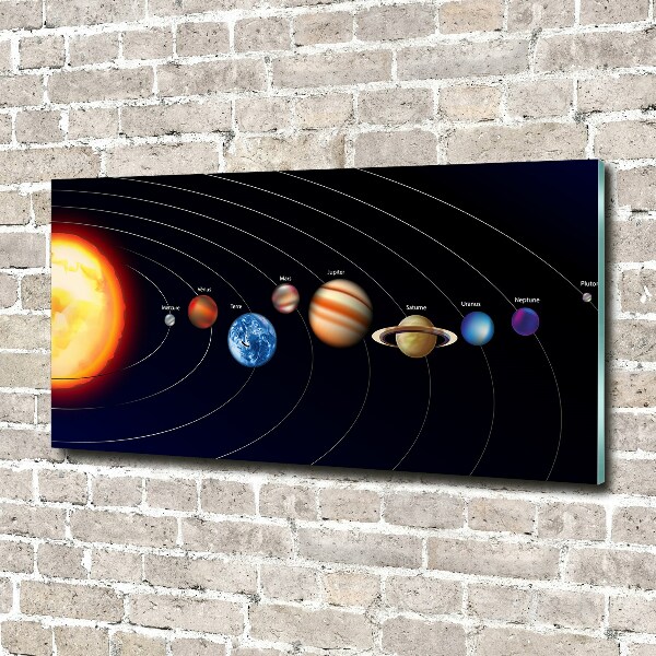 Glass art picture Solar system