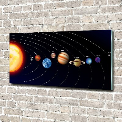 Glass art picture Solar system