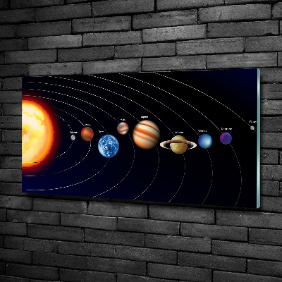 Glass art picture Solar system