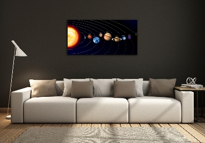 Glass art picture Solar system