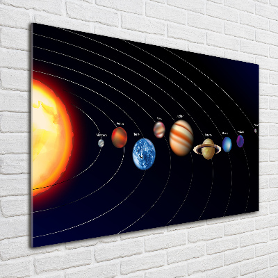 Glass art picture Solar system