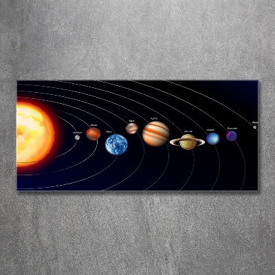 Glass art picture Solar system