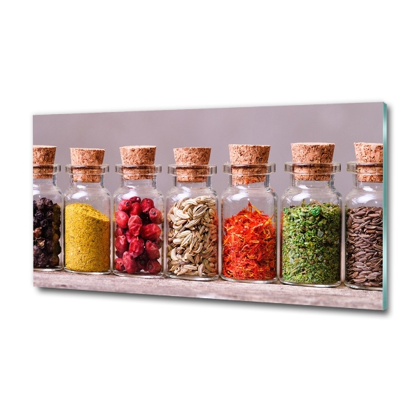 Wall art on glass Colorful spices