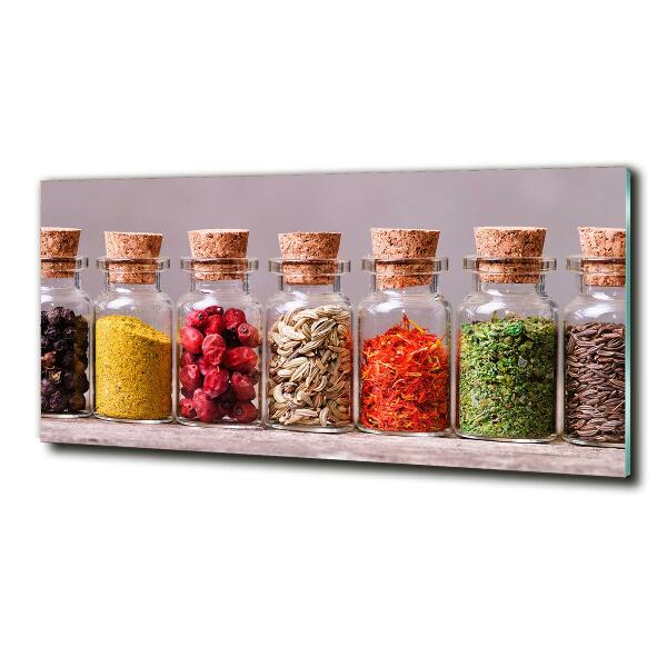 Wall art on glass Colorful spices