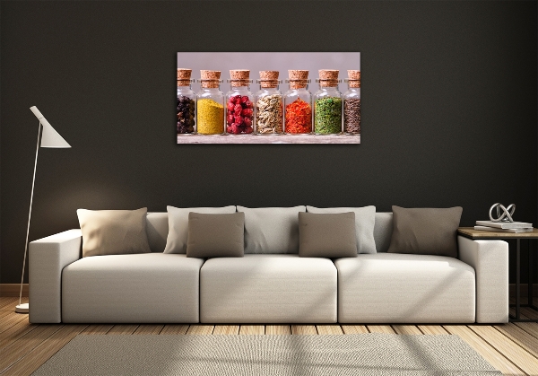 Wall art on glass Colorful spices