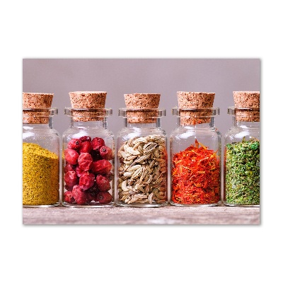 Wall art on glass Colorful spices