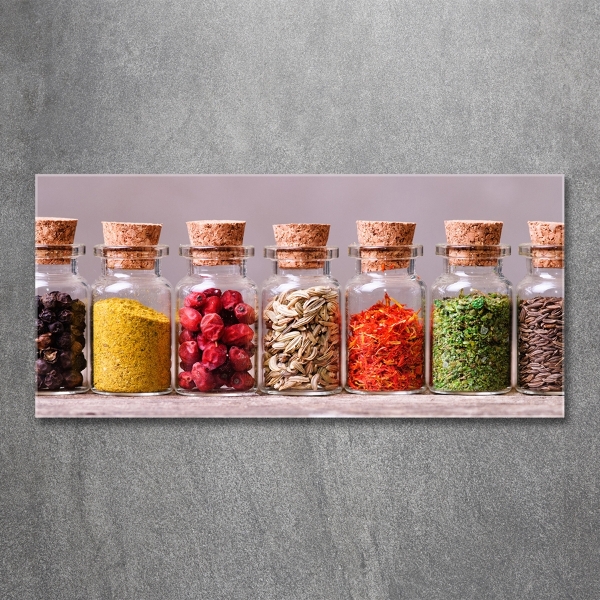 Wall art on glass Colorful spices