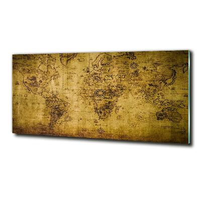 Wall art on glass Old map of the world