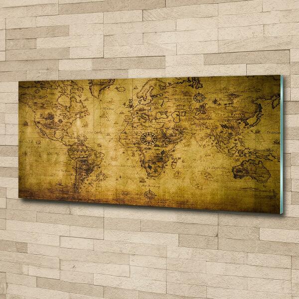 Wall art on glass Old map of the world