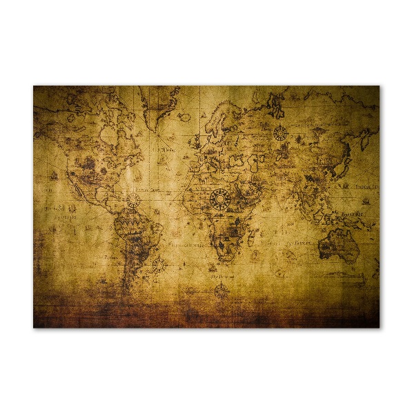 Wall art on glass Old map of the world