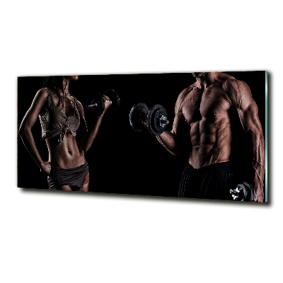 Wall art on glass Muscle structure