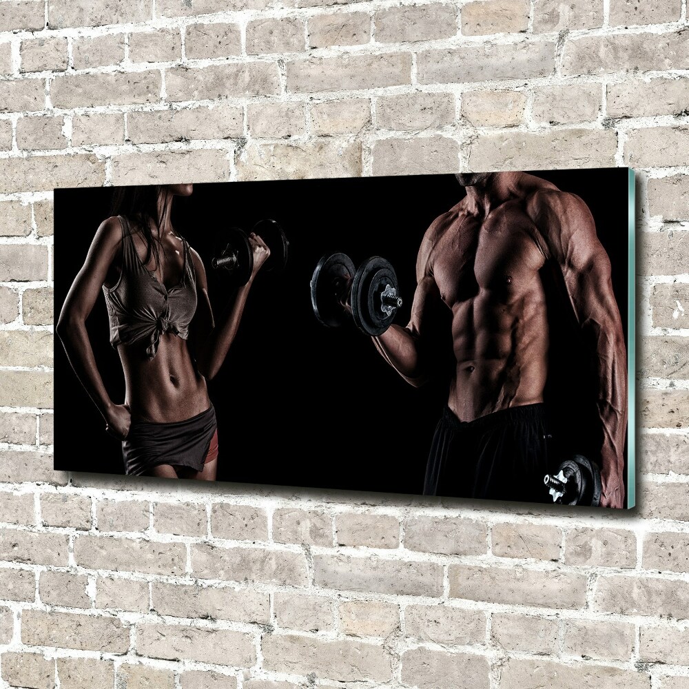 Wall art on glass Muscle structure