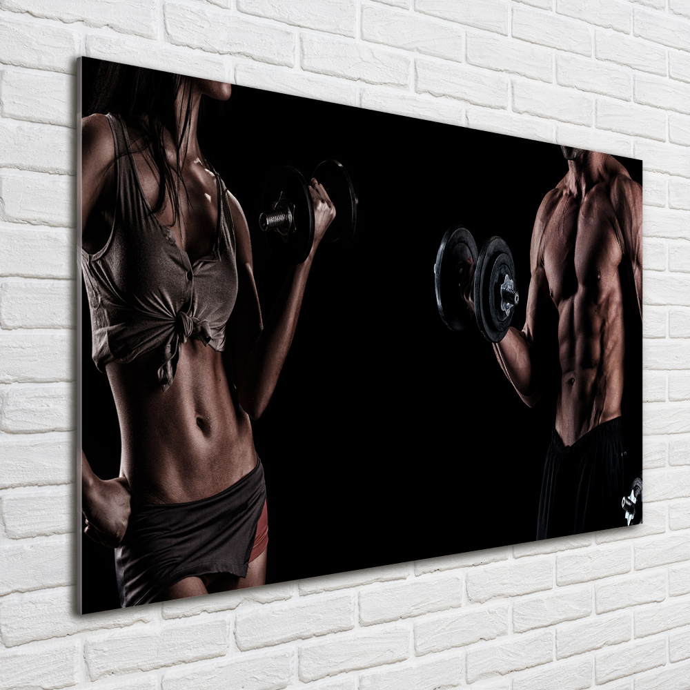 Wall art on glass Muscle structure