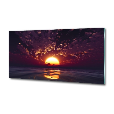 Glass wall art large Sunset