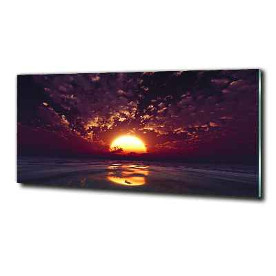 Glass wall art large Sunset