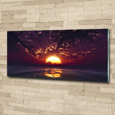 Glass wall art large Sunset