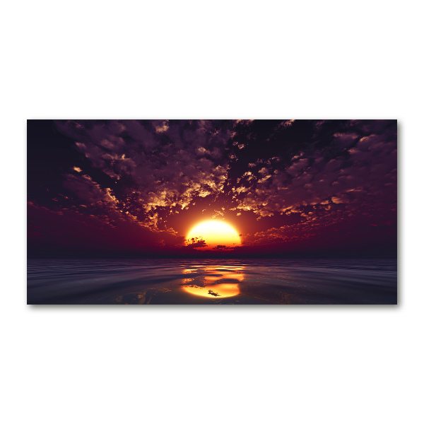 Glass wall art large Sunset