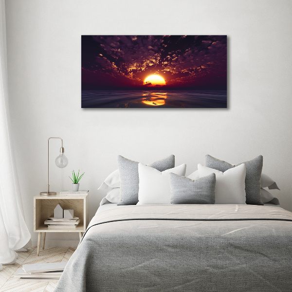 Glass wall art large Sunset