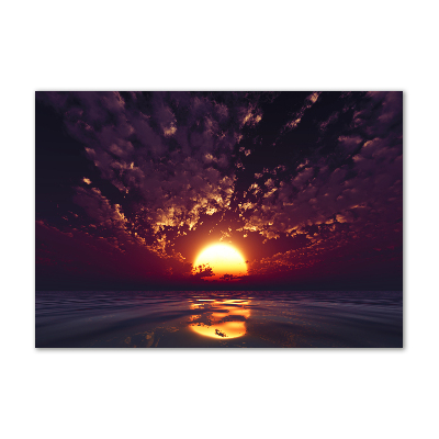 Glass wall art large Sunset