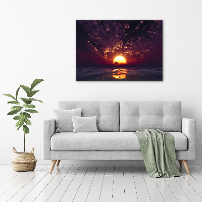 Glass wall art large Sunset