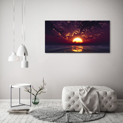 Glass wall art large Sunset