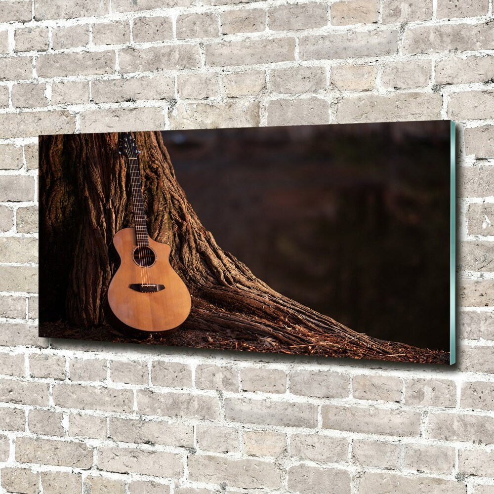 Glass art print Acoustic guitar