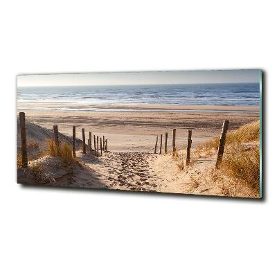 Glass wall art large Coastal dunes