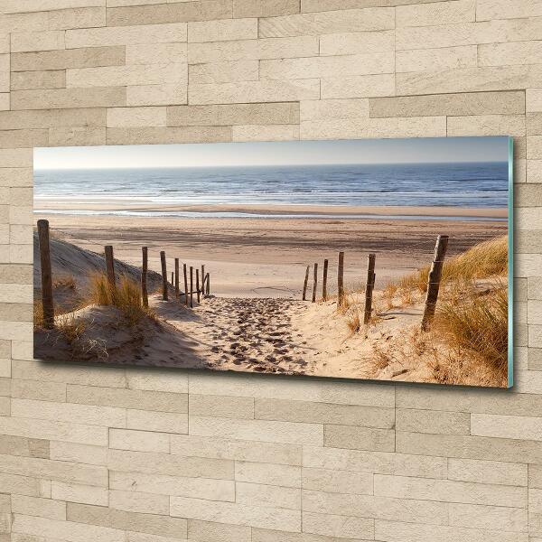 Glass wall art large Coastal dunes